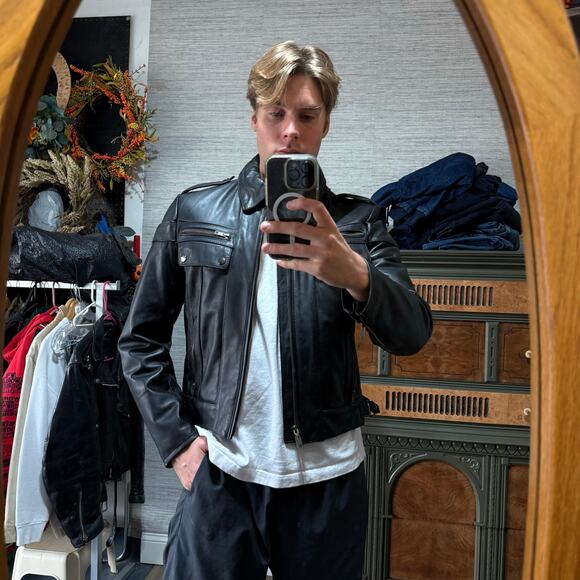 Vintage Harley Davidson Cowhide Leather Biker Jacket Sz 40 Reg - Picture 9 of 10